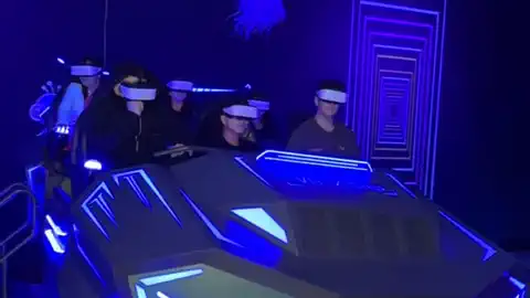The VR6 with riders in VR headsets