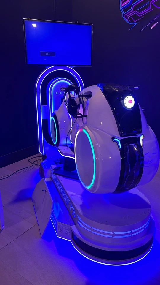 The motorcycle simulator at the venue